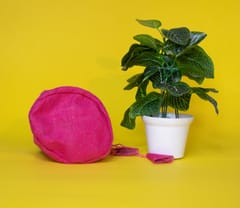 Multicolour Floral Design Jute Potli Bag