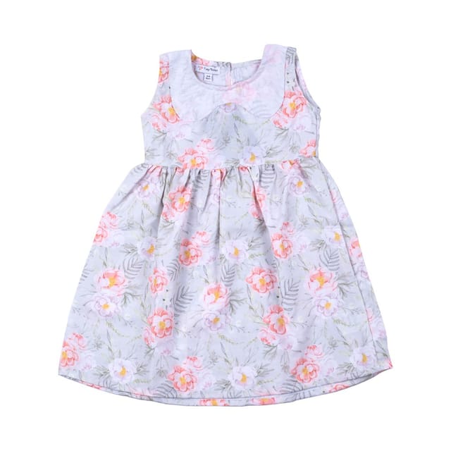 Multicolour Floral Flared Peter Pan Collar Neck Dress