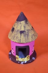 Wooden Village Country Side Lifestyle Multicolor Hut Showpiece-2