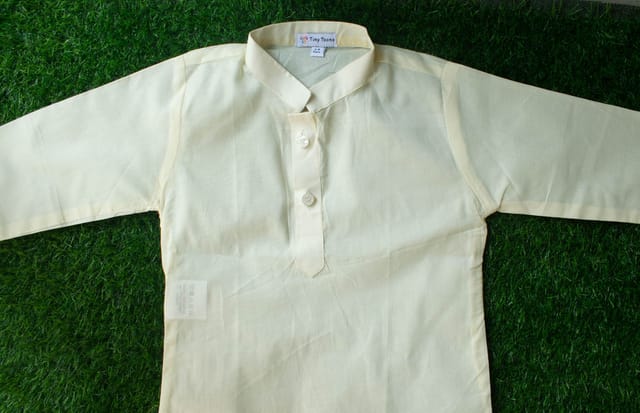 lemon yellow boy Cotton Kurta by TINYTOONS