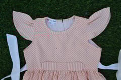 peach and white stripes Dress by tinytoons
