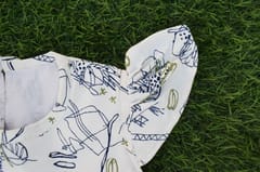 White Digutal printed Dress by tinytoons