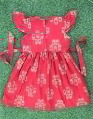 Red gold foil printed cotton rayon Dress