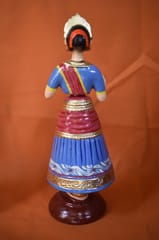 Blue and Red Color Kondapalli Bommalu Dancing Doll(Large)