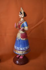 Blue and Red Color Kondapalli Bommalu Dancing Doll(Large)