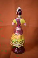 Yellow and Red Color Kondapalli Bommalu Dancing Doll(Small)