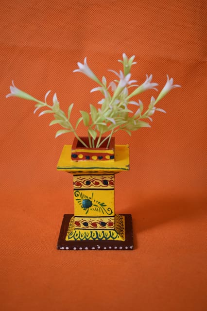 Kondapalli Yellow and Marron Color Wooden Handmade Tulasi Kota Combo1