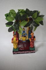 Kondapalli Krishna with Gopikas Decorative Wooden Showpiece