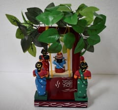 Kondapalli Krishna with Gopikas Decorative Wooden Showpiece