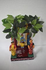 Kondapalli Krishna with Gopikas Decorative Wooden Showpiece