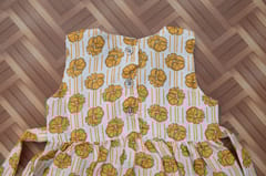 Yellow floral sleeveless cotton dress