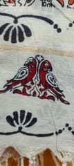 White Kalamkari Zari Cotton Dupatta 004