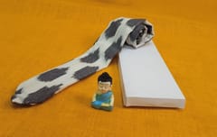 Ikkat White & Gray Tie 004