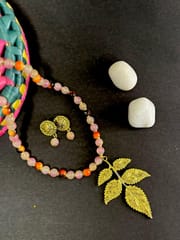 Yellow Beaded Necklace Set