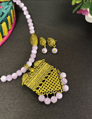 Lavender Beaded Necklace Set