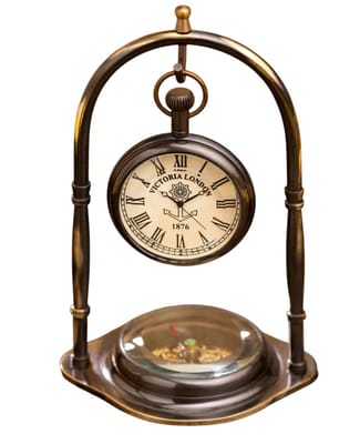 Pure brass table clock in swing type